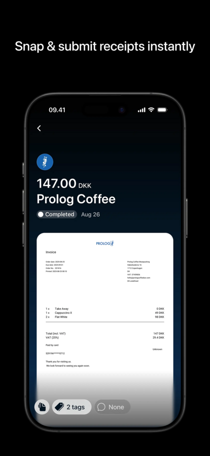 App Store screenshot: snap and submit receipts instantly
