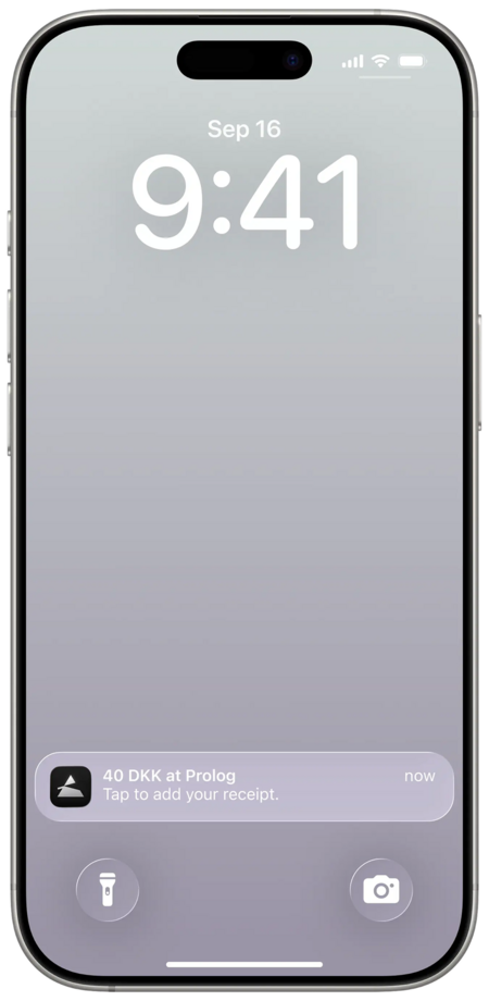 A lock screen with a Light notification about a pending task